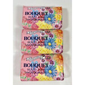Edenfield Bouquet Beauty Soap Vintage 3 Bars 2.5 oz Made in England Pink